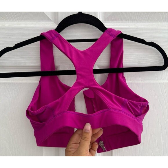 Athleta A-C Ultimate Zip up Front sports bra hot pink size XS - Picture 10 of 10